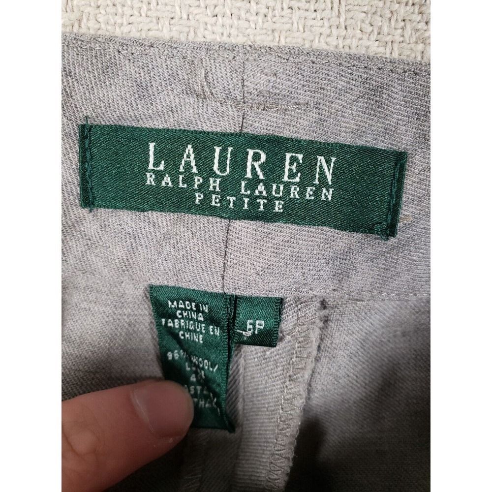 Lauren Ralph Lauren Pants Womens 6p Gray Wool Straight Wide Leg Slash Pockets - Picture 7 of 10